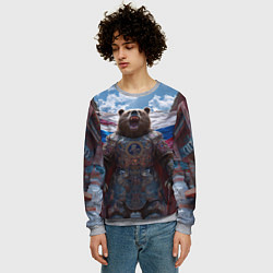 Свитшот мужской Военный медведь в доспехах, цвет: 3D-меланж — фото 2