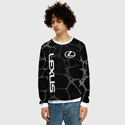 Свитшот мужской Lexus - монохромный, цвет: 3D-белый — фото 2