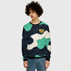Свитшот мужской Текстурный милитари камуфляж, цвет: 3D-черный — фото 2