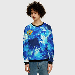 Свитшот мужской Синий узорный камуфляж, цвет: 3D-черный — фото 2
