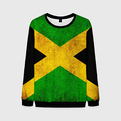 Свитшот мужской Jamaica flag, цвет: 3D-черный