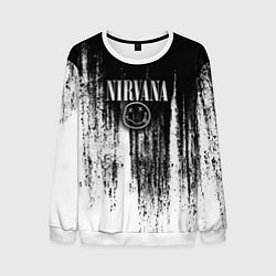 Свитшот мужской Нирвана потёки грязи, цвет: 3D-белый