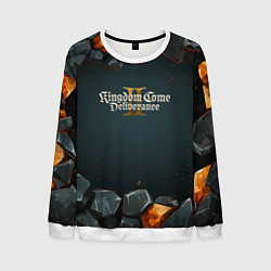 Свитшот мужской Kingdom Come Deliverance 2 каменная текстура, цвет: 3D-белый