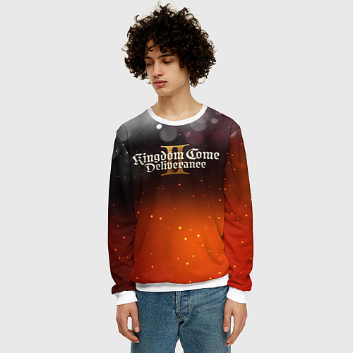 Мужской свитшот Kingdom Come Deliverance 2 logo / 3D-Белый – фото 3