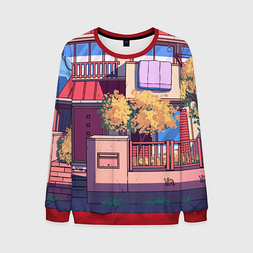 Мужской свитшот Lo-fi японский стиль улица / 3D-Красный – фото 1