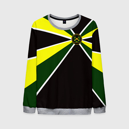 Мужской свитшот Мотострелковые войска: шеврон без текста / 3D-Меланж – фото 1