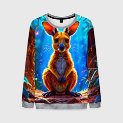 Свитшот мужской Кенгуру в джунглях, цвет: 3D-меланж
