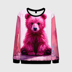 Свитшот мужской Розовый медведь, цвет: 3D-черный