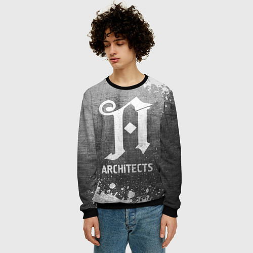 Мужской свитшот Architects - grey gradient / 3D-Черный – фото 3