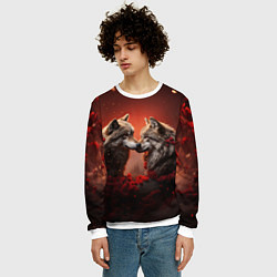 Свитшот мужской Волчья любовь, цвет: 3D-белый — фото 2