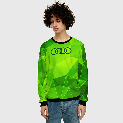 Мужской свитшот Audi green poly / 3D-Черный – фото 3