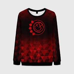 Свитшот мужской Blink 182 red poly, цвет: 3D-черный