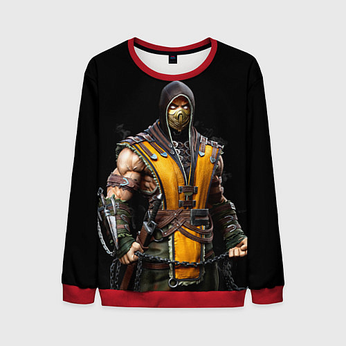 Мужской свитшот Mortal kombat - Scorpion / 3D-Красный – фото 1