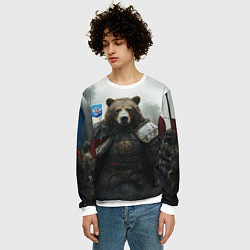 Свитшот мужской Великан Руси медведь, цвет: 3D-белый — фото 2