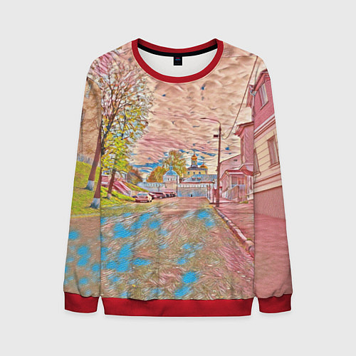 Мужской свитшот Старый город / 3D-Красный – фото 1