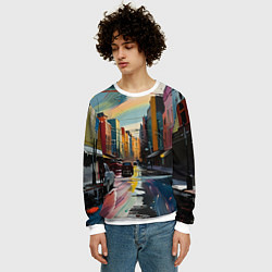 Свитшот мужской Улица в стиле экспрессионизм, цвет: 3D-белый — фото 2