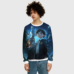 Свитшот мужской Гарри Поттер и сова, цвет: 3D-белый — фото 2