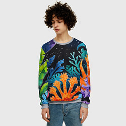 Свитшот мужской Космические кораллы, цвет: 3D-меланж — фото 2