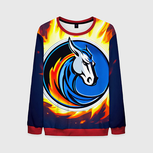 Мужской свитшот Даллас Маверикс в огне / 3D-Красный – фото 1