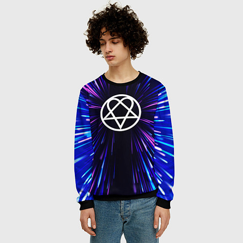 Мужской свитшот HIM neon energy / 3D-Черный – фото 3