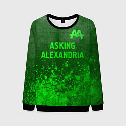 Мужской свитшот Asking Alexandria - green gradient посередине