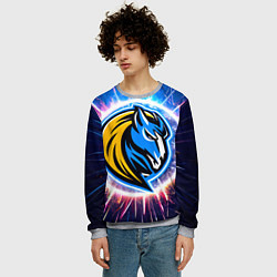 Свитшот мужской Даллас Маверикс логотип в искрах, цвет: 3D-меланж — фото 2