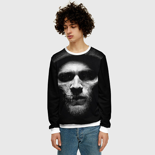 Мужской свитшот Sons Of Anarchy - Jax skull / 3D-Белый – фото 3