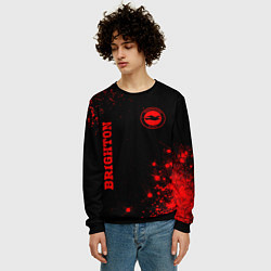 Свитшот мужской Brighton - red gradient вертикально, цвет: 3D-черный — фото 2