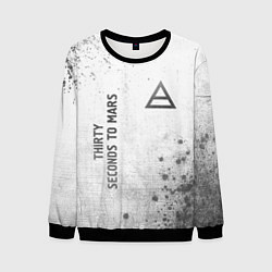 Свитшот мужской Thirty Seconds to Mars - white gradient вертикальн, цвет: 3D-черный