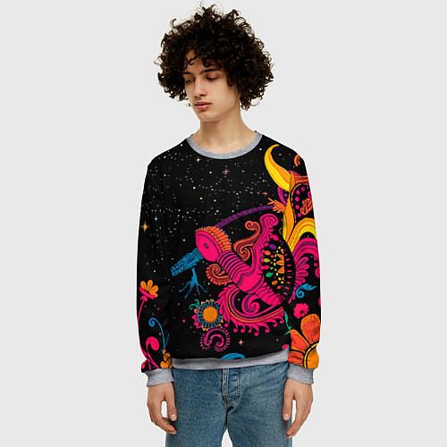 Мужской свитшот Psychedelic abstract art / 3D-Меланж – фото 3