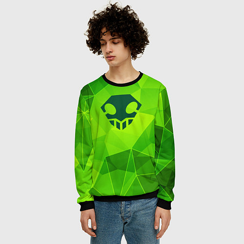 Мужской свитшот Bleach green poly / 3D-Черный – фото 3