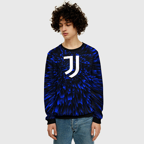 Мужской свитшот Juventus blue energy / 3D-Черный – фото 3