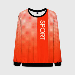 Мужской свитшот Sport красно-оранжевый с вертикальной полосой