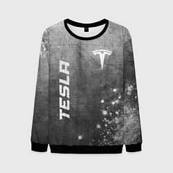 Свитшот мужской Tesla - grey gradient вертикально, цвет: 3D-черный