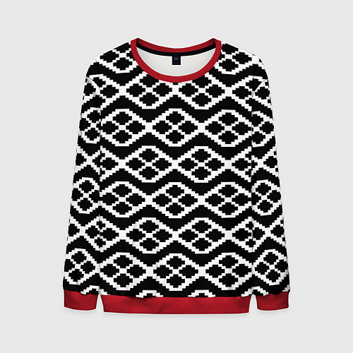 Мужской свитшот Этнический декор / 3D-Красный – фото 1