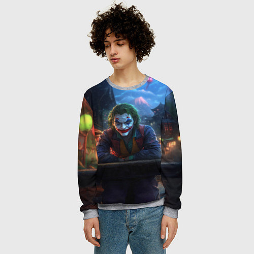 Мужской свитшот Джокер за барной стойкой / 3D-Меланж – фото 3
