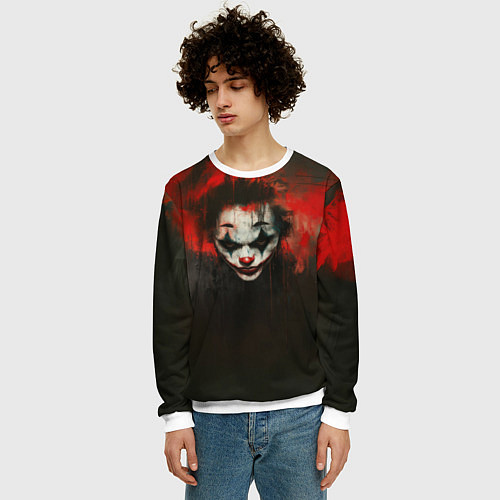 Мужской свитшот Голова Джокера / 3D-Белый – фото 3
