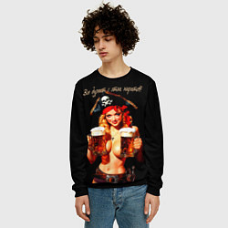 Свитшот мужской Все дуреют с этих пиратов, цвет: 3D-черный — фото 2