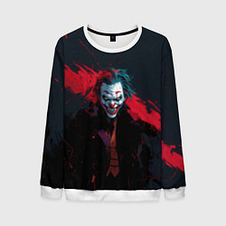 Свитшот мужской Джокер и красная полоса краски, цвет: 3D-белый