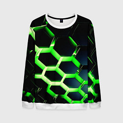 Свитшот мужской Neon Honeycombs, цвет: 3D-белый