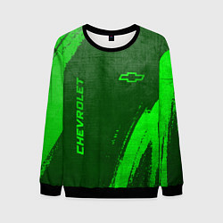 Мужской свитшот Chevrolet - green gradient вертикально