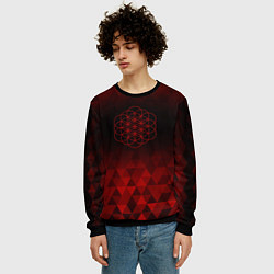 Свитшот мужской Coldplay red poly, цвет: 3D-черный — фото 2