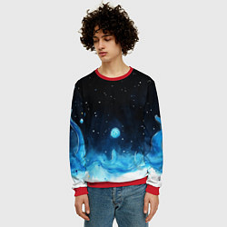 Свитшот мужской Синяя светящееся краска, цвет: 3D-красный — фото 2