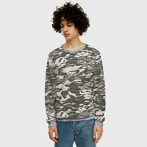 Мужской свитшот Фактурный камуфляж / 3D-Меланж – фото 3