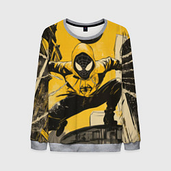 Свитшот мужской Черный человек-паук, цвет: 3D-меланж