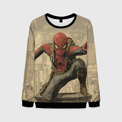 Свитшот мужской Человек-паук готов спасать мир, цвет: 3D-черный