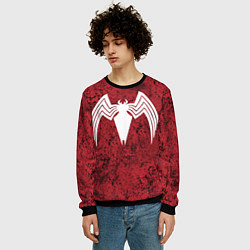Свитшот мужской Знак венома на красном, цвет: 3D-черный — фото 2