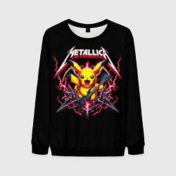 Свитшот мужской Metallica - cool Pikachu, цвет: 3D-черный