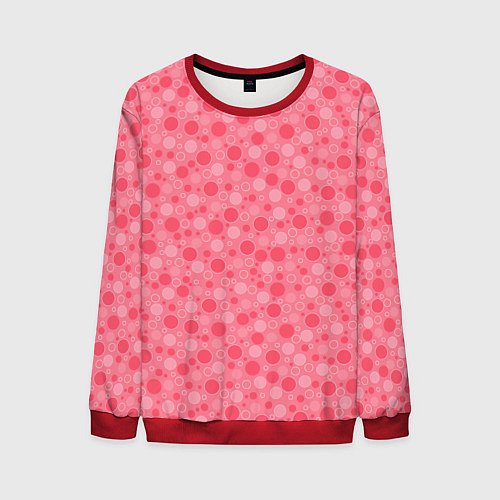 Мужской свитшот Красные коралловые пузыри / 3D-Красный – фото 1