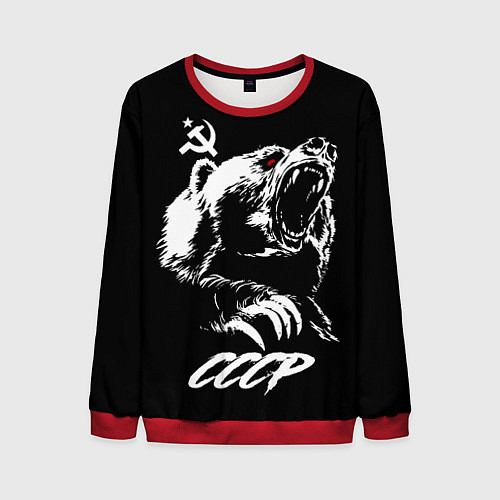 Мужской свитшот Суровый медведь из СССР / 3D-Красный – фото 1